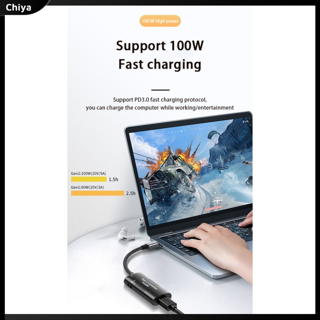 Đầu Chuyển Đổi Nguồn Điện Dc Female Sang Type-c Male Đa Năng 100w