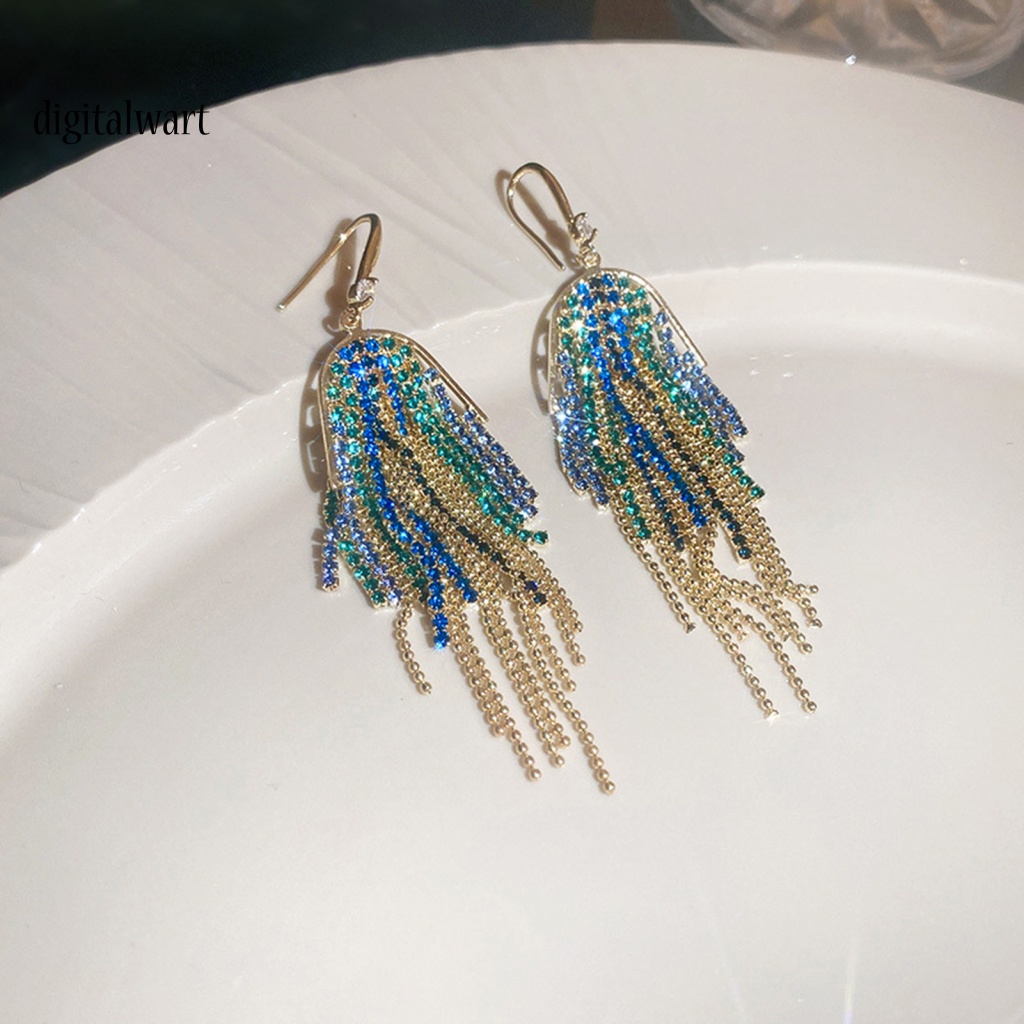 Kỹ Thuật Số| 1 Đôi Bông Tai Dáng Dài Đính Đá Nhiều Màu Phong Cách Bohemian