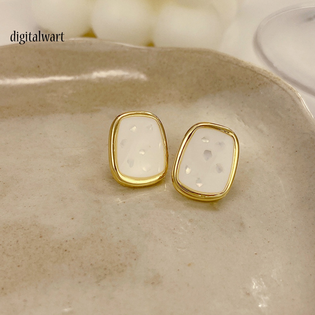 Kỹ Thuật Số| 1 Đôi Bông Tai Hình Học Tráng Men Bóng Lấp Lánh Bằng Hợp Kim Dùng Trang Trí