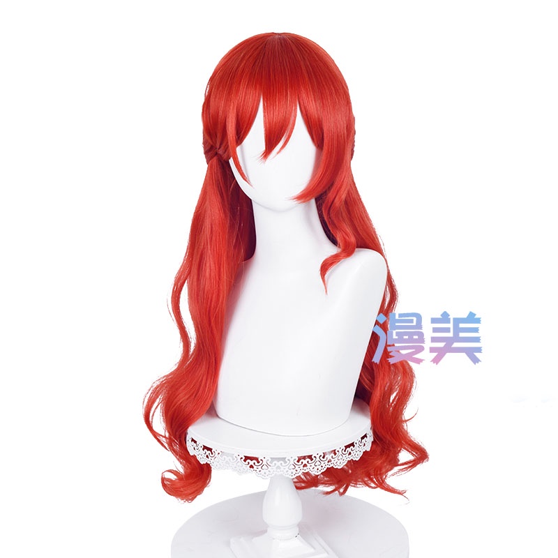 Manmei Honkai Star Rail Himeko Cosplay Wig 66cm Long Curly Wig Red Wig Cosplay Anime Cosplay Wigs Heat Resistant Synthetic Wigs