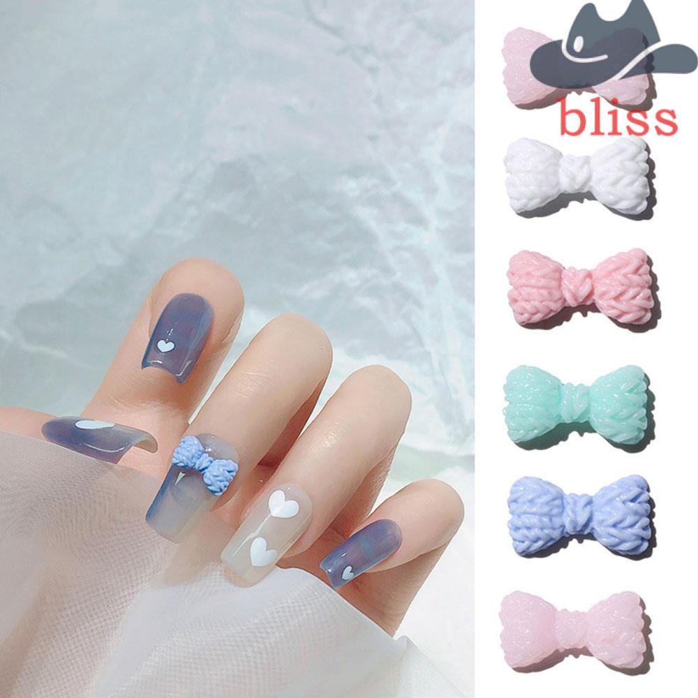 Phụ Kiện Trang Trí Móng Tay Nghệ Thuật Ba Chiều Hình Nơ Bằng Nhựa Resin DIY
