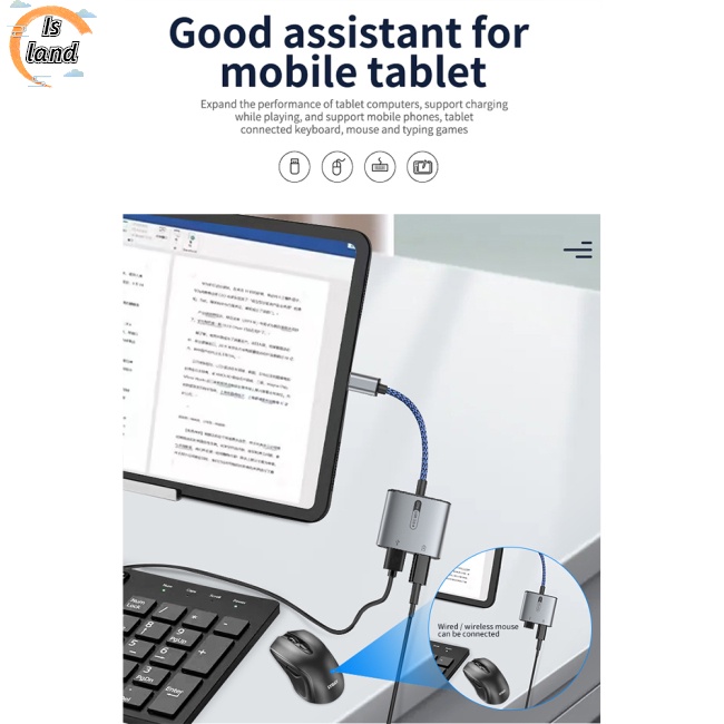 Bộ Chuyển Đổi Otg Chip Thông Minh 2 Trong 1 Nâng Cấp Cổng Sạc Usb Cho Điện Thoại Di Động / Máy Tính Bảng