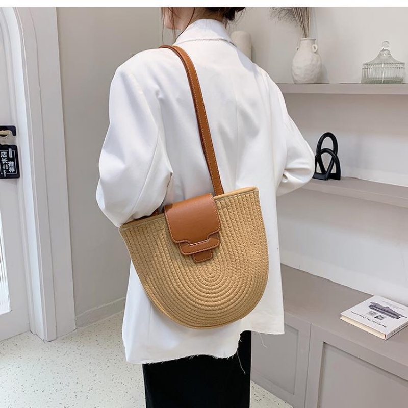 Túi Xách Bucket Đan Rơm Thời Trang Mùa Hè 2022 Mới Mẻ Cho Nữ