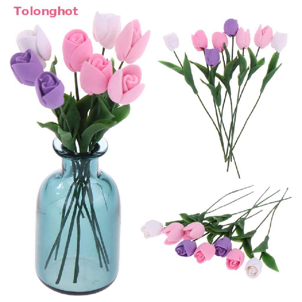 Set 5 Mô Hình Hoa Tulip Trang Trí Nhà Búp Bê Tỉ Lệ 1: 12