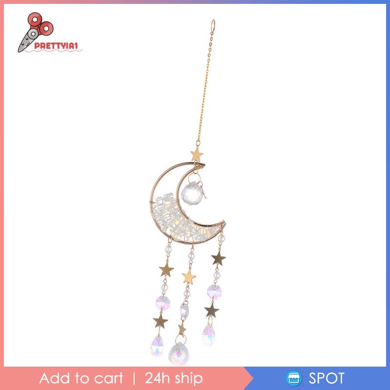 [Prettyia1] Chuông Gió Treo Tường Hình Mặt Trăng