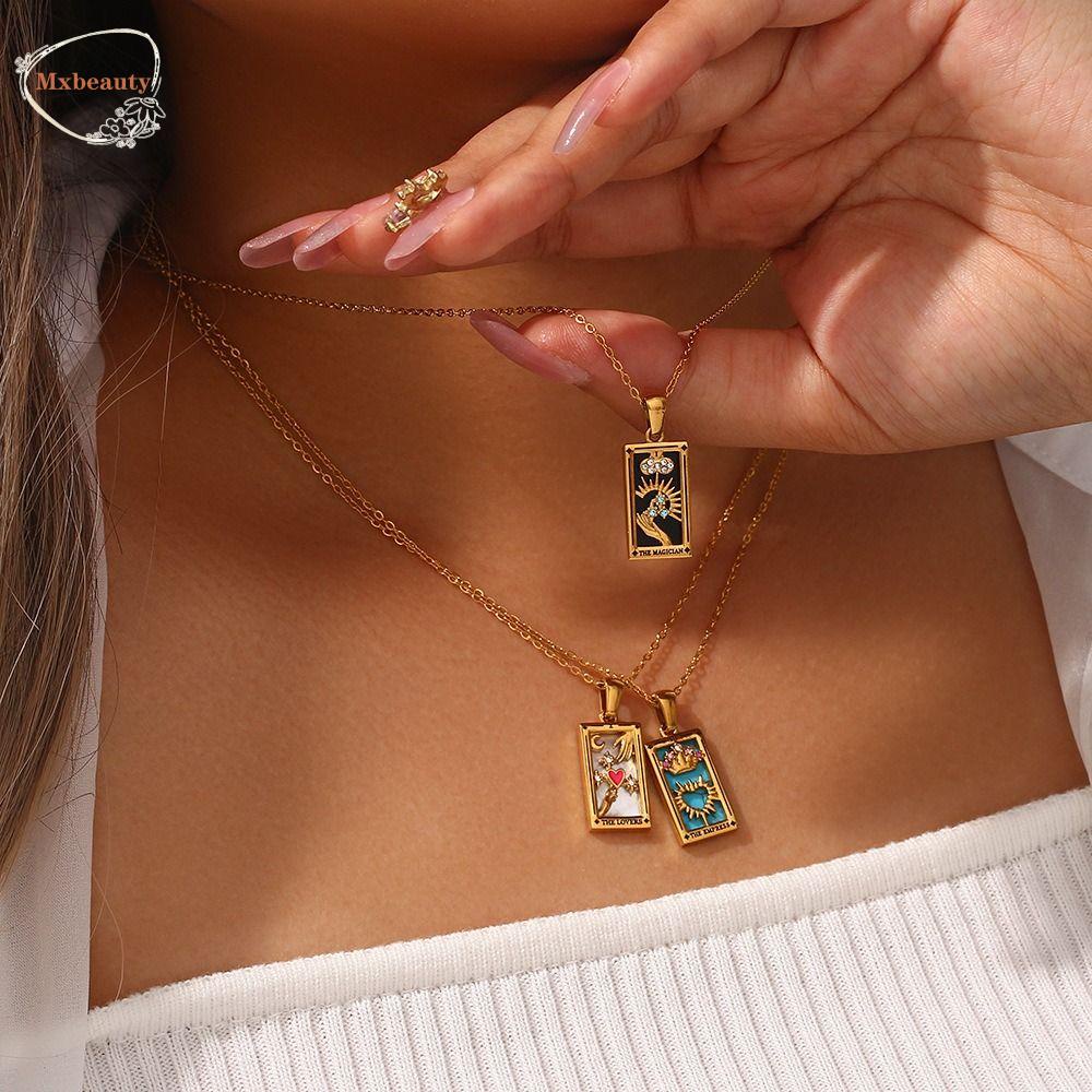 Mxbeauty Vòng Cổ Choker Mặt Vuông / Mặt Trăng / Mặt Trời Phong Cách Hàn Quốc Đơn Giản Sáng Tạo