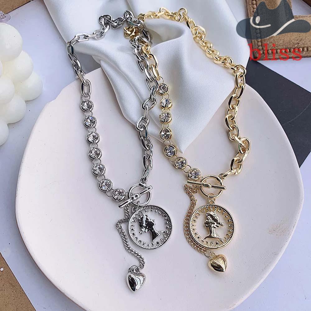 Vòng cổ Phong Cách Hiphop Cá Tính Cho Nữ|Vòng cổ Mặt Đồng Xu Thời Trang