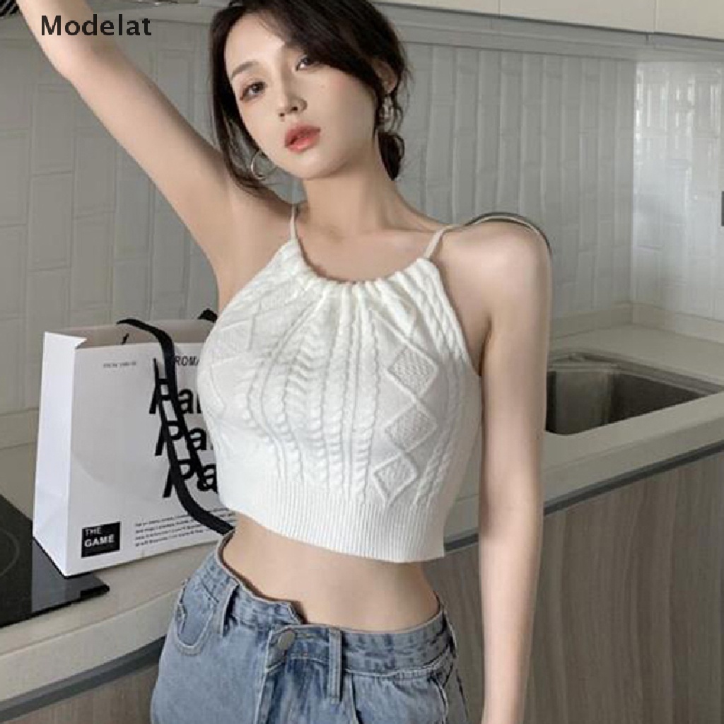 Áo Dệt Kim Hai Dây Hở Lưng Dáng Ôm Gợi Cảm Thời Trang Mùa Hè Dành Cho Bạn Nữ