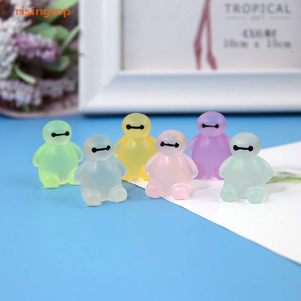 Set 2 Mô Hình Baymax Mini Bằng Nhựa Resin Dạ Quang Trang Trí Bảng Điều Khiển Xe Hơi