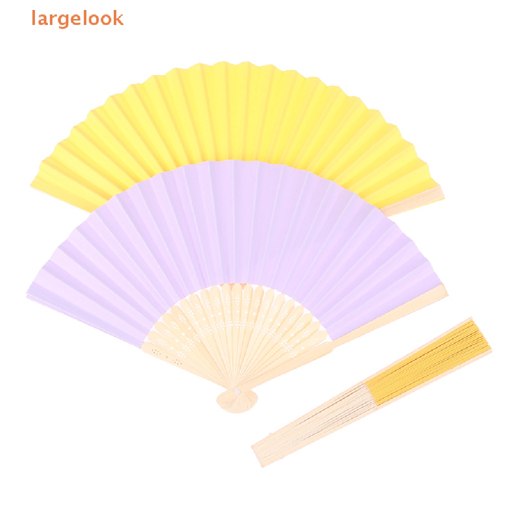 Quạt Xếp Cầm Tay Phong Cách Trung Hoa Cổ Điển Màu Sắc Trơn Dùng Để Trang Trí Tiệc Cưới