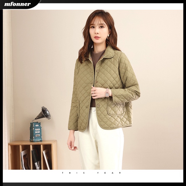 Áo Khoác Cardigan Chần Bông Tay Dài Siêu Nhẹ Giữ Ấm Thanh Lịch Cho Nữ