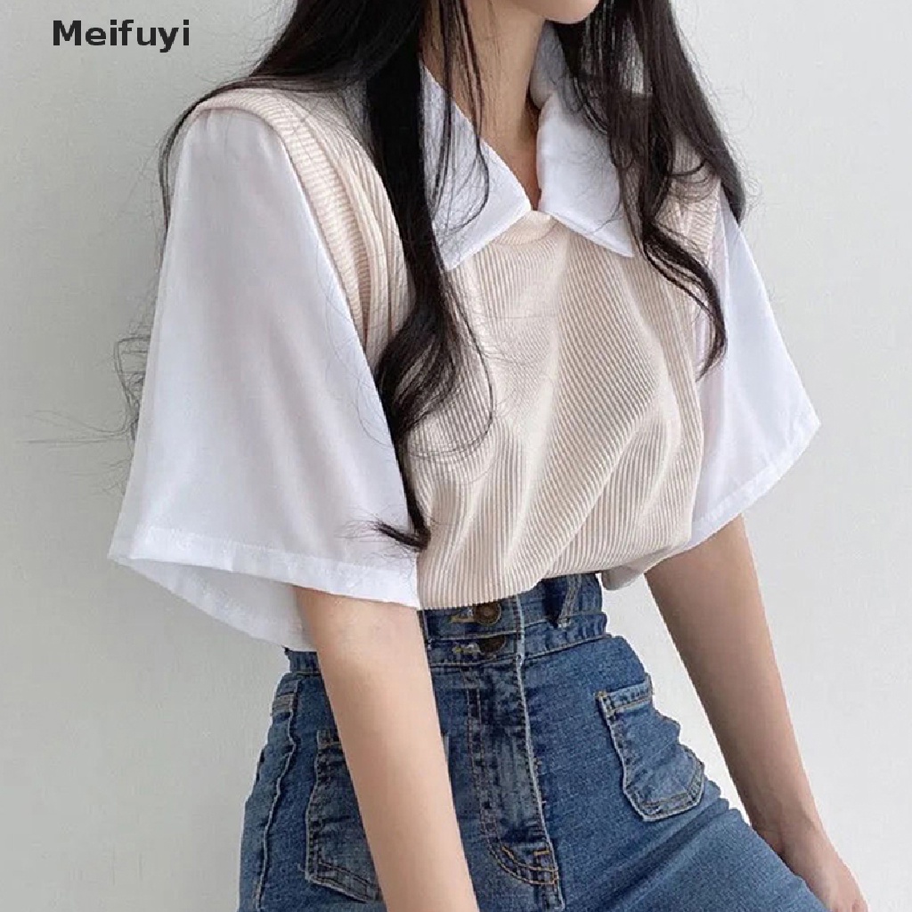 Áo Thun Ngắn Tay Giả Hai Lớp Form Rộng Thời Trang Mùa Hè