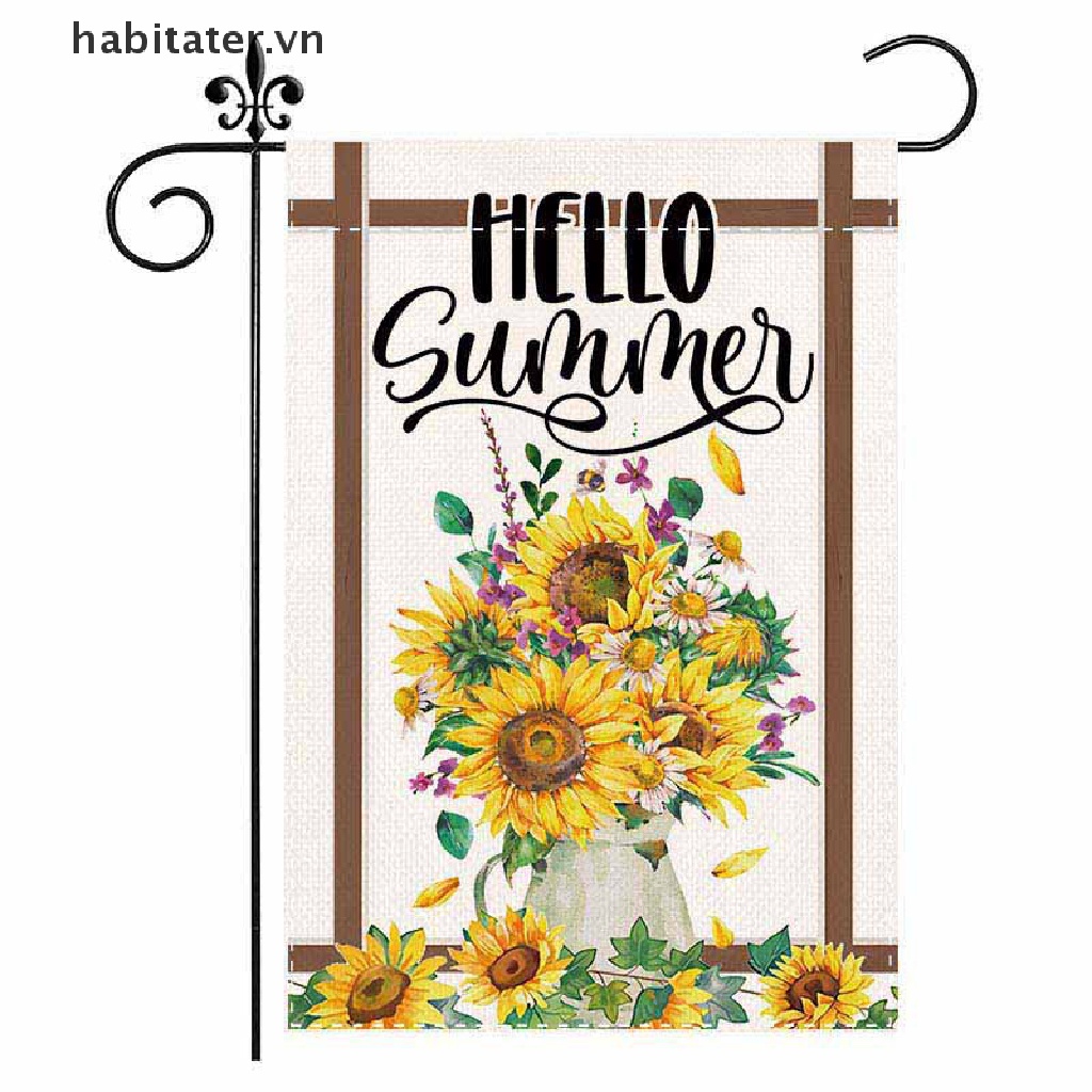 Cờ Hai Mặt In Hoa 12x18 Inch Dùng Trang Trí Sân Vườn Tiện Dụng