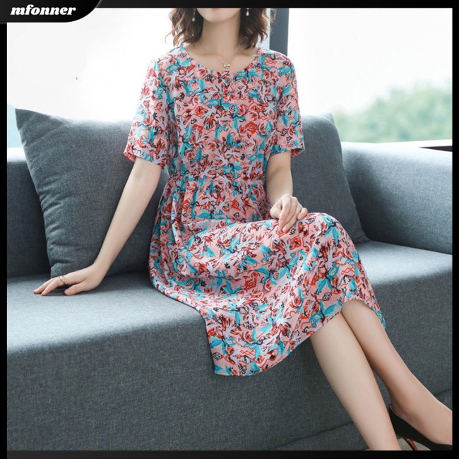 Đầm Tay Ngắn Thiết Kế Thoải Mái Thời Trang Mùa Hè Cho Nữ