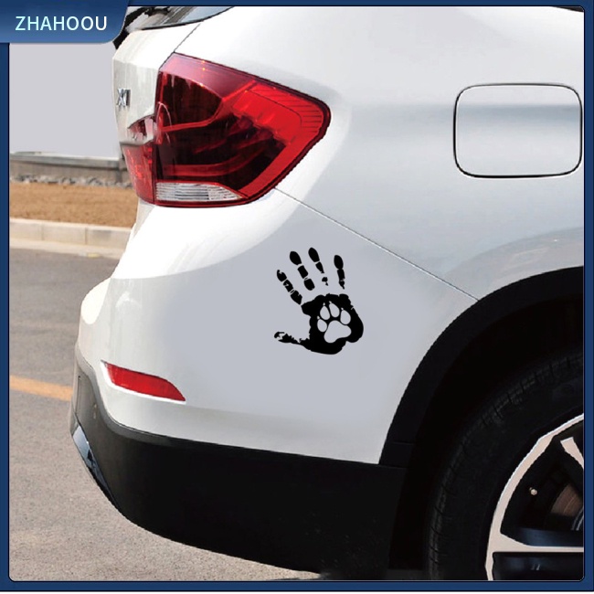 ☃Nhà Cửa☃ 1 Cặp Nhãn Dán Trang Trí Xe Hơi D-1805 Họa Tiết Dấu Tay Chú Chó Dễ Thương