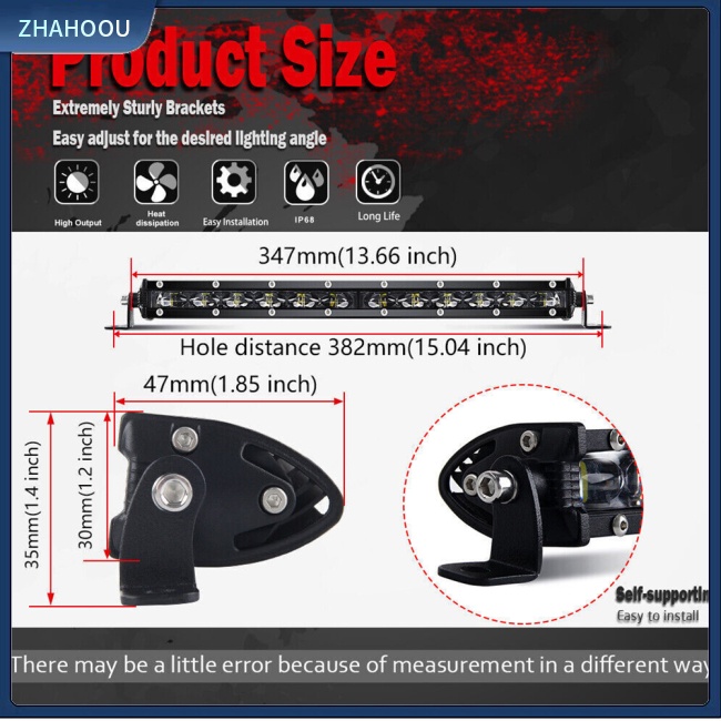 ☃Nhà Cửa☃ Dải Đèn Led 6d 14-inch Siêu Mỏng Gắn Cản Trước Xe Hơi