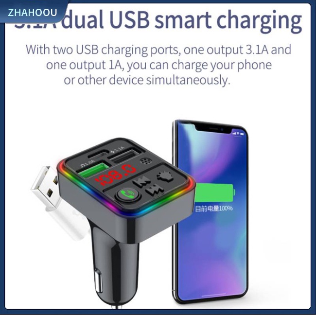 ☃Phụ Kiện Trang Trí Nhà Cửa Độc Đáo Sáng Tạo☃ Thiết Bị Chuyển Đổi Radio Mp3 Bluetooth Qc3.0 Pd Sạc Nhanh Nhiều Màu Sắc Dành Cho Xe Hơi