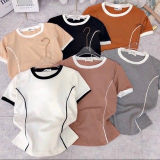 Áo thun baby tee phối from ôm v1 115