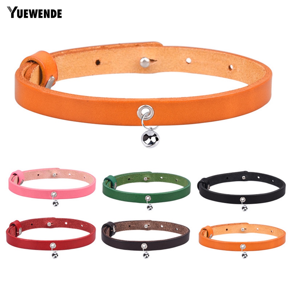 Vòng Cổ Da Bò Gắn Chuông Siêu Bền Cho Thú Cưng