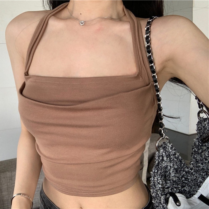 Áo Croptop Hai Dây Màu Sắc Thời Trang Quyến Rũ Cho Nữ