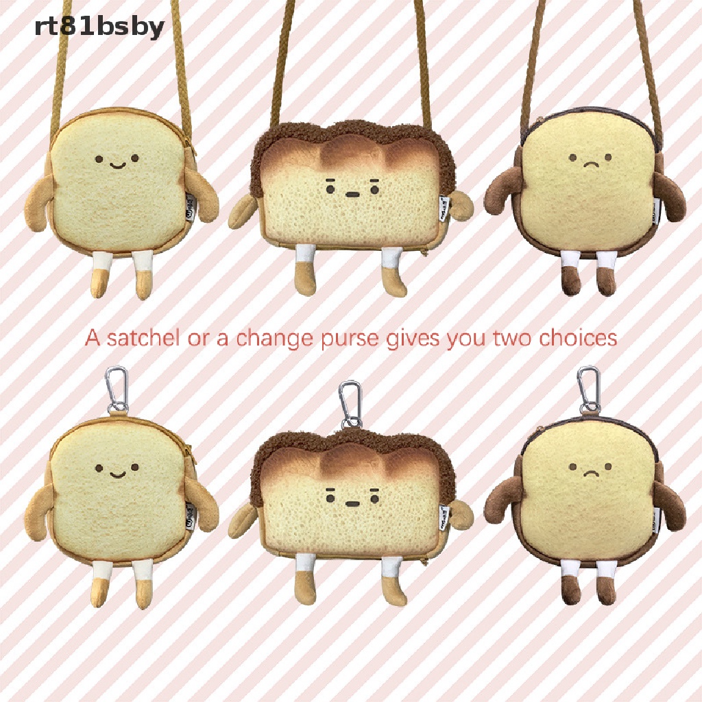 Túi xách đeo chéo hình bánh mì nhồi bông xinh xắn