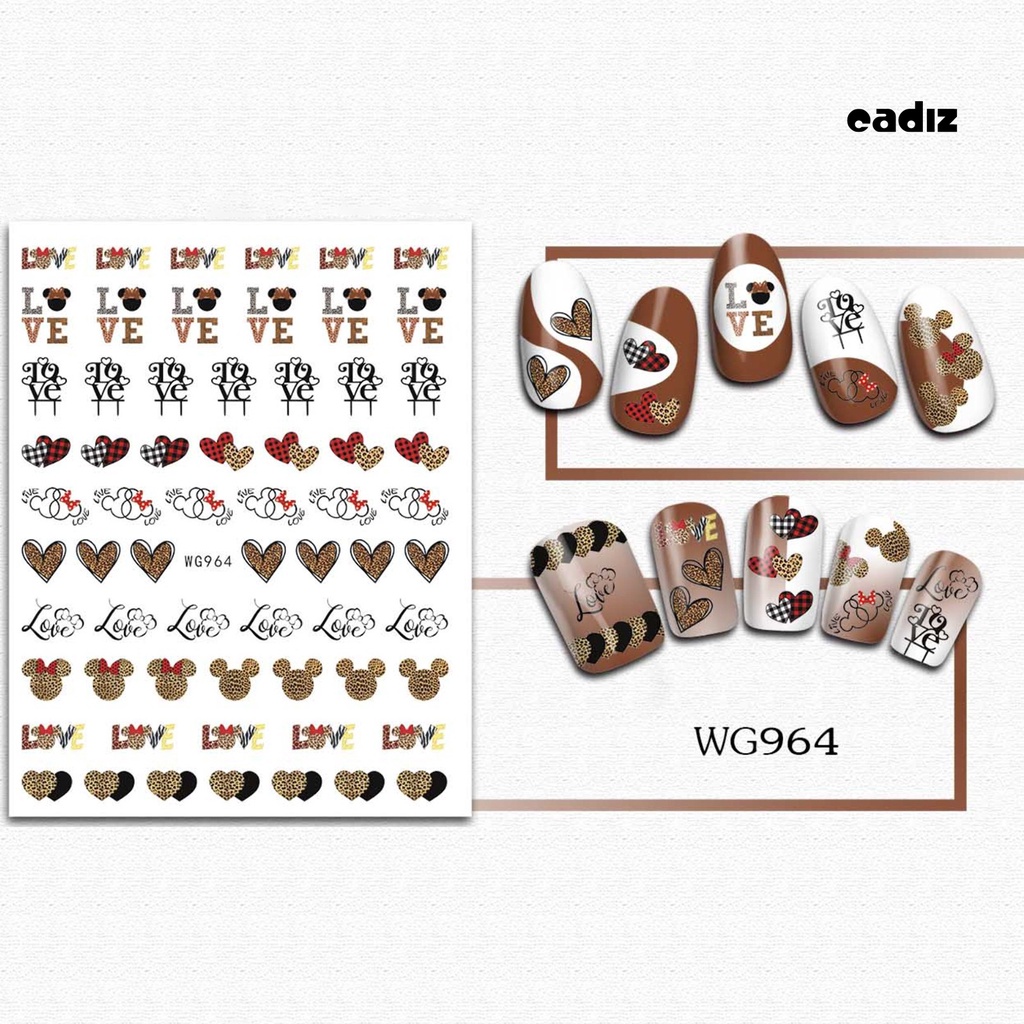 Miếng Dán Trang Trí Móng Tay Tự Dính Họa Tiết Chuột Hoạt Hình Dễ Thương Dùng Một Lần DIY