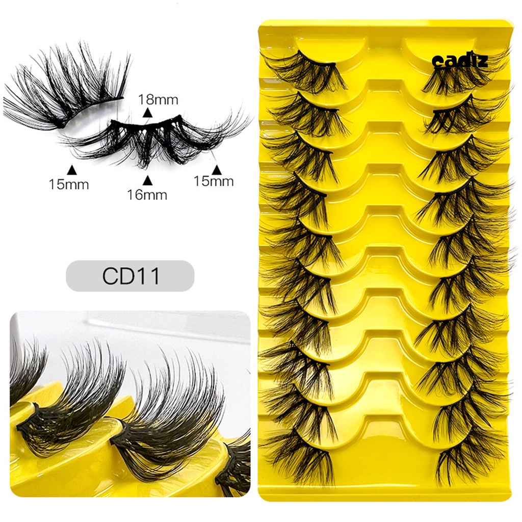 Set 10 Cặp Lông Mi Giả Cong Mềm 3D Tự Nhiên Linh Hoạt Cho Nữ