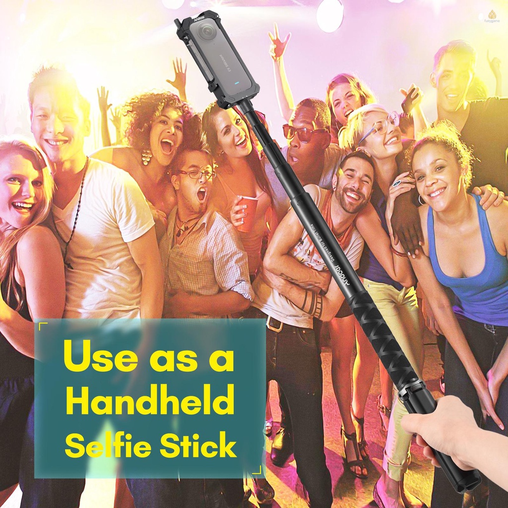 Khung Gắn Máy Ảnh Andoer Mini Bằng Hợp Kim Nhôm Kèm Gậy Tự Sướng 28cm - 110cm