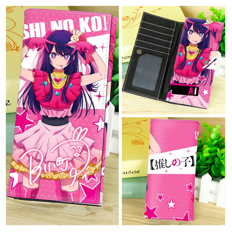 Ví Đựng Tiền Xu Gấp Gọn Phối Khóa Kéo In Hình Anime Oshi no Ko Thời Trang Cho Học Sinh