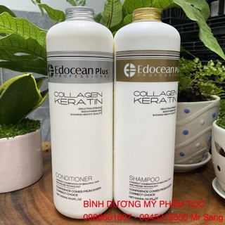 Bộ dầu gội xả siêu mượt phục hồi và ngăn gãy rụng tóc Edocean Collagen & Keratin 1000mlx2 (2026)