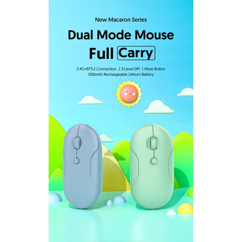 Chuột Bluetooth 2.4G BT5.2 Không Dây Hai Chế Độ Yên Tĩnh Cho PC Laptop Notebook