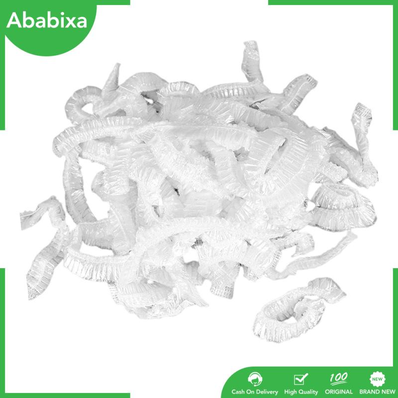 Set 100 Mũ Tắm Trùm Đầu Màu Trắng Trơn Kích Thước Lớn Chống Nước Dùng Một Lần Cho Nam Nữ