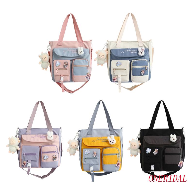 Túi Tote Đeo Chéo Một Bên Vai Sức Chứa Lớn Màu Kẹo Phong Cách Nhật Bản Dễ Thương Cho Nữ Thanh Thiếu Niên