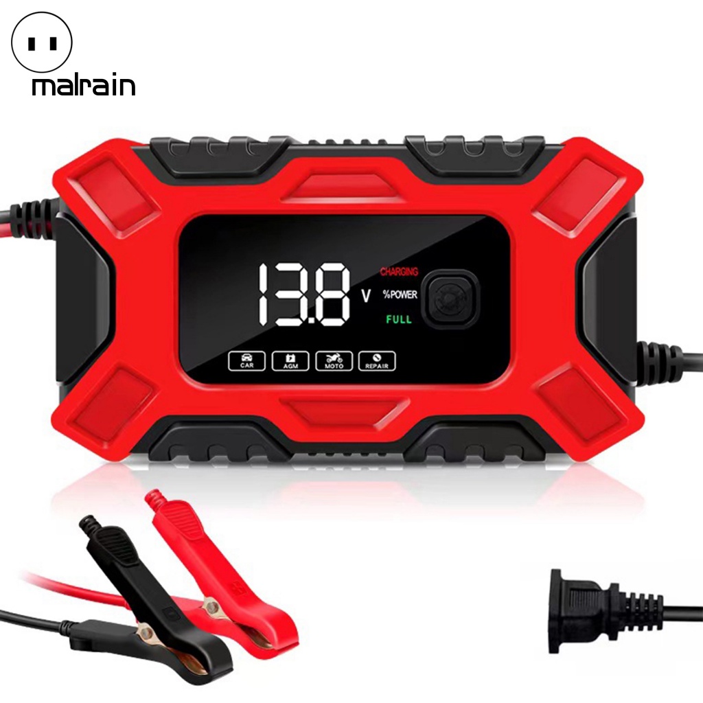 Bộ Chuyển Đổi Sạc Pin Xe Hơi / Xe Máy Đa Chức Năng Màn Hình LCD