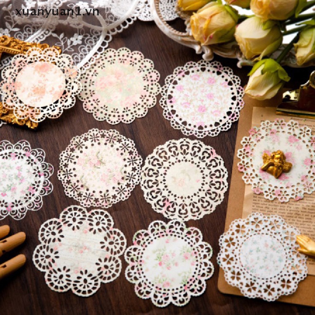 Set 20 Tấm Lót Bàn Ăn Bằng Giấy Phối Ren Trang Trí Tiệc Cưới
