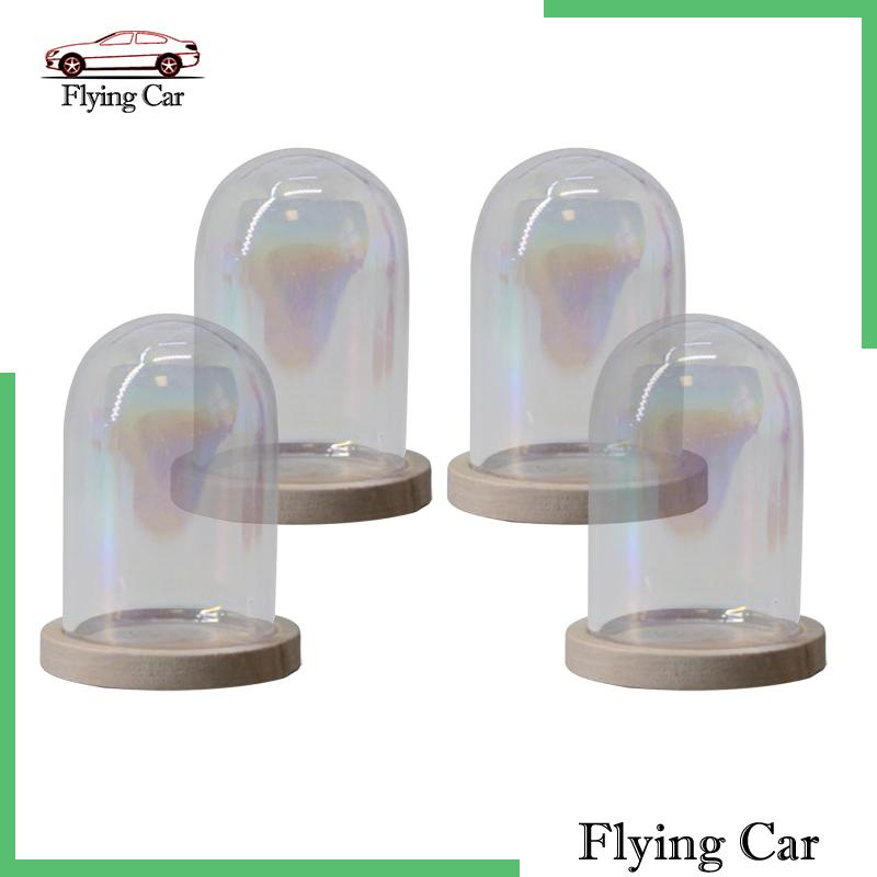 [Lzdjfmy2] Set 4 Giá Đỡ Kính Mái Vòm Mini Bằng Thủy Tinh Trong Suốt Trang Trí Bàn