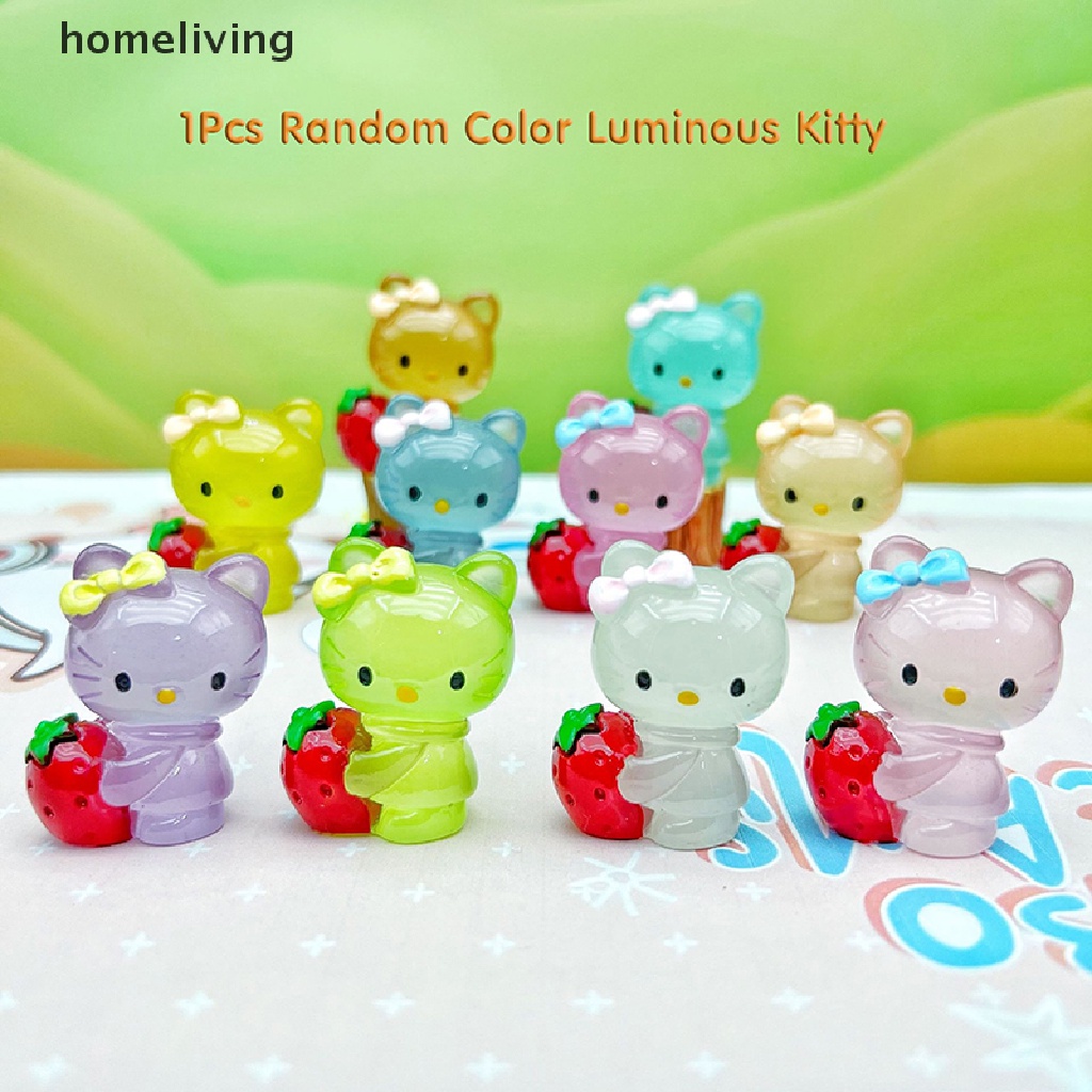 1 Đồ trang trí Chú Mèo Hoạt Hình Phát Sáng Bằng Nhựa Resin Trang Trí Tiểu Cảnh