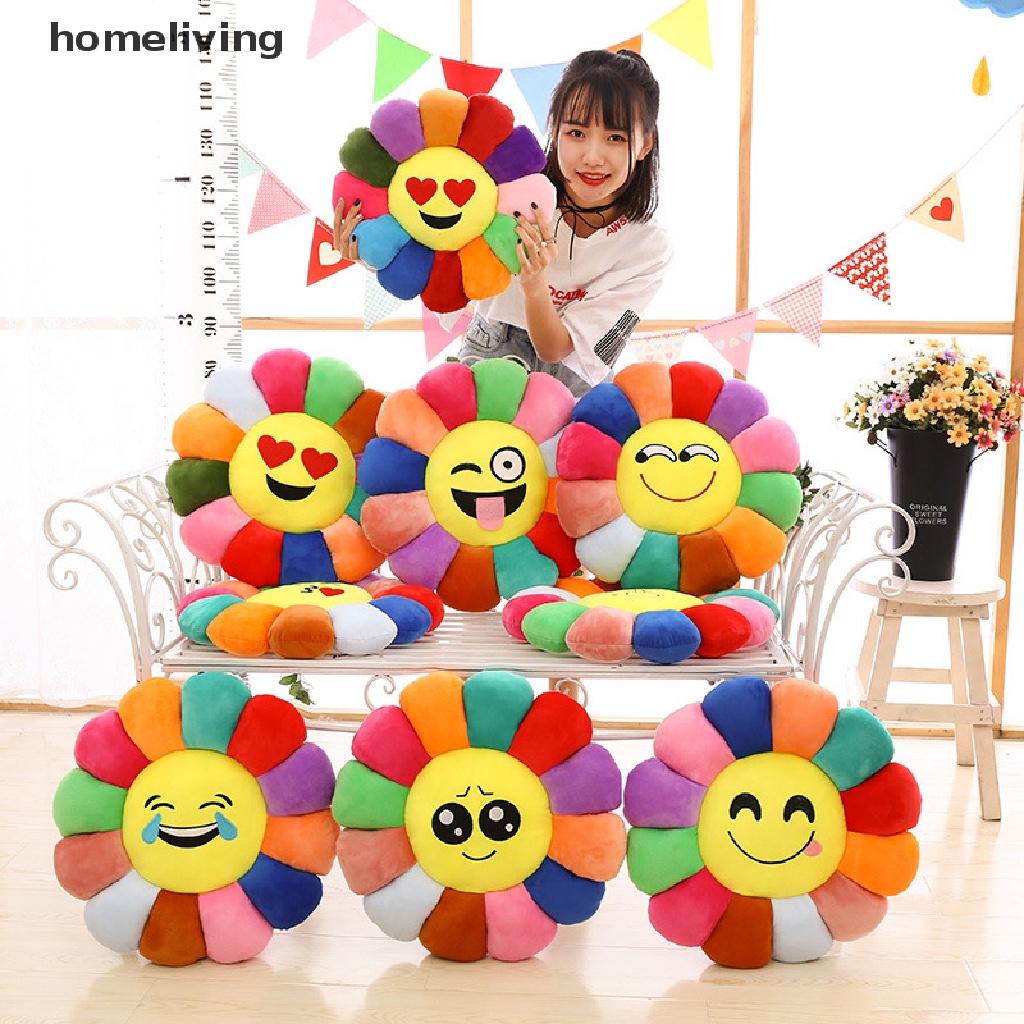 Gối Đệm Ghế Sofa Hình Hoa Hướng Dương Hoạt Hình Biểu Cảm Vui Nhộn Trang Trí Nhà Cửa