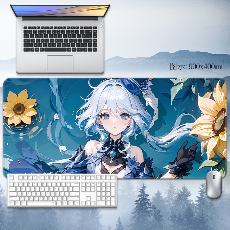 Focalors mouse pad Genshin Impact computer pad gaming large table pad anime custom Fontaine animation Water God keyboard pad