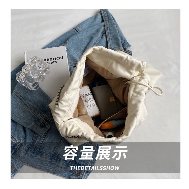 Fanli Túi Xách Đeo Vai Sức Chứa Lớn Mẫu Mới 2023 xiaoxiangfeng lingge Có Dây Xích Đơn Giản Cho Nữ