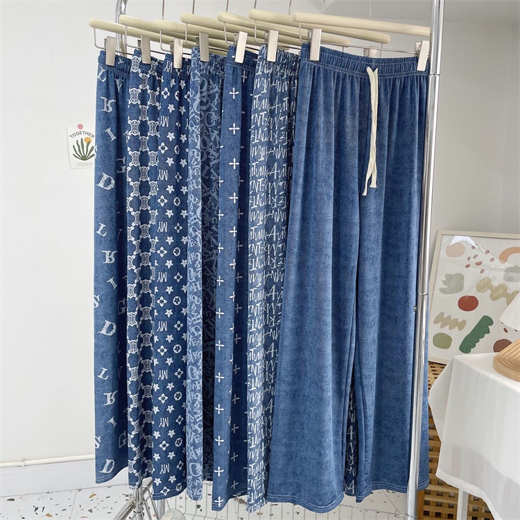 Quần Denim Ống Rộng Lưng Cao In Họa Tiết Thời Trang Mùa Hè 2023 Mới Cho Nữ