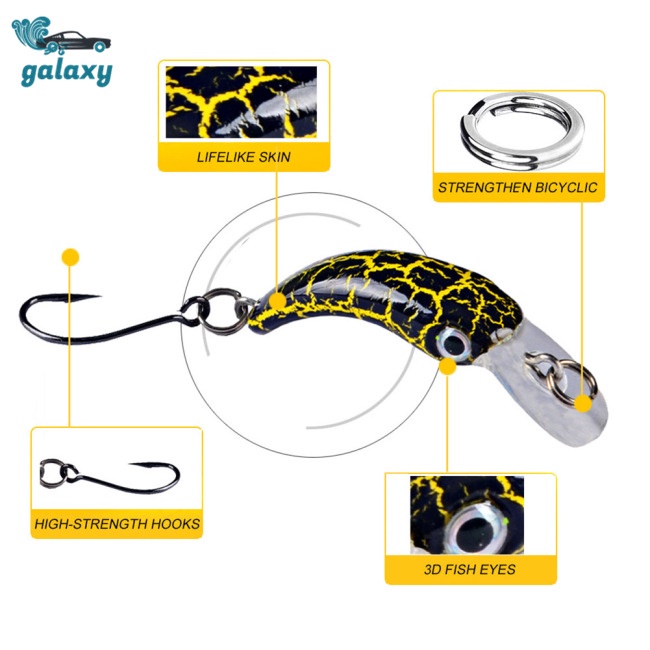 Galaxy Mồi Giả Nhử Cá Hình Nơ Bằng Nhựa Cứng 3.8cm / 1.5g