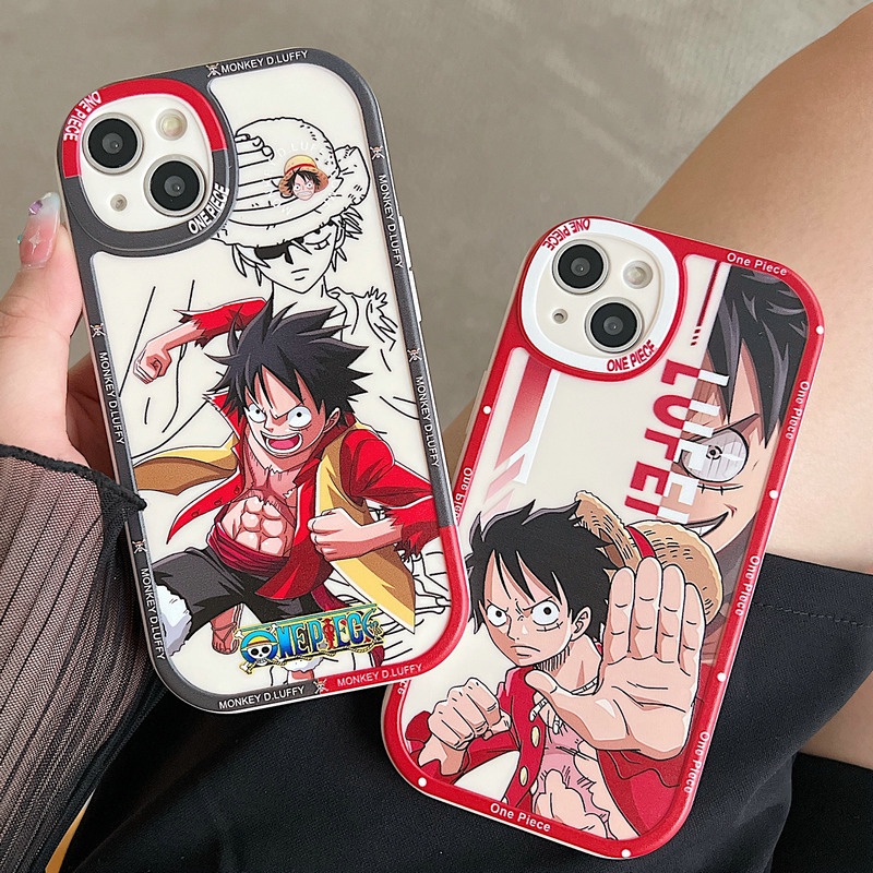 Casing Samsung Galaxy S23 S22 Ultra 5G S21 Plus S20 FE A54 A34 A24 A04 A14 A20S A71 A73 A53 A52 A52S A03S A02S A10S A12 M12 A50 A50S A30S S22+ S20+ MONKEY D.LUFFY Fulll Fine Hole Shockproof Soft Phone Case XPN 59