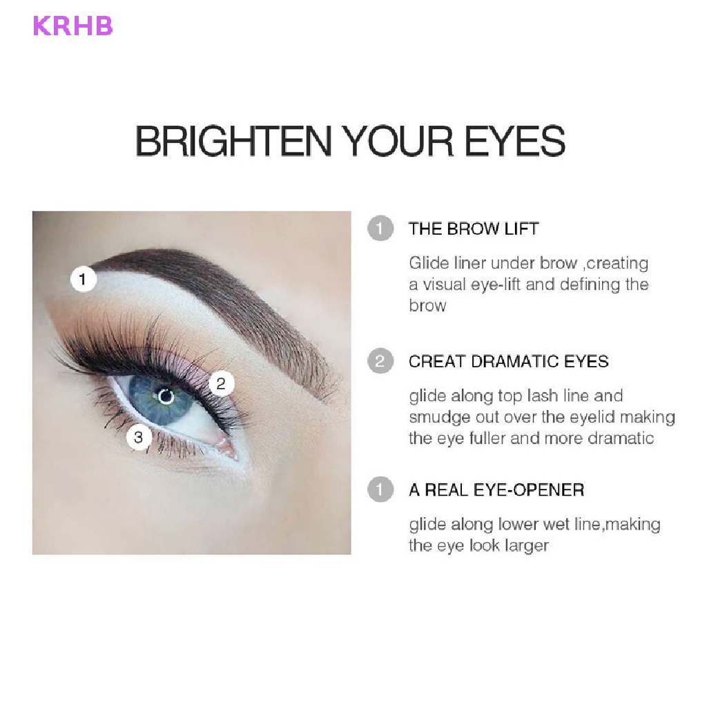 Set 12 Bút Kẻ Mắt Màu Trắng Mềm Mượt Chống Thấm Nước Độc Đáo