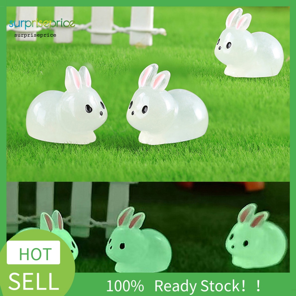 Set 10 Tượng Thỏ Mắt Phát Quang Trang Trí Tiệc Tùng / Phục Sinh
