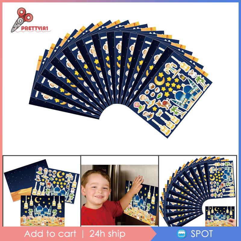 1 Tờ Sticker Phong Cảnh Ramadan DIY Vui Nhộn Cho Bé