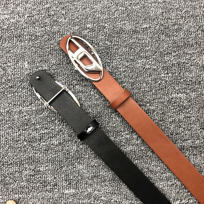 Thắt Lưng Da Mạ Bạc Khắc Chữ D Thời Trang Cho Nam Nữ