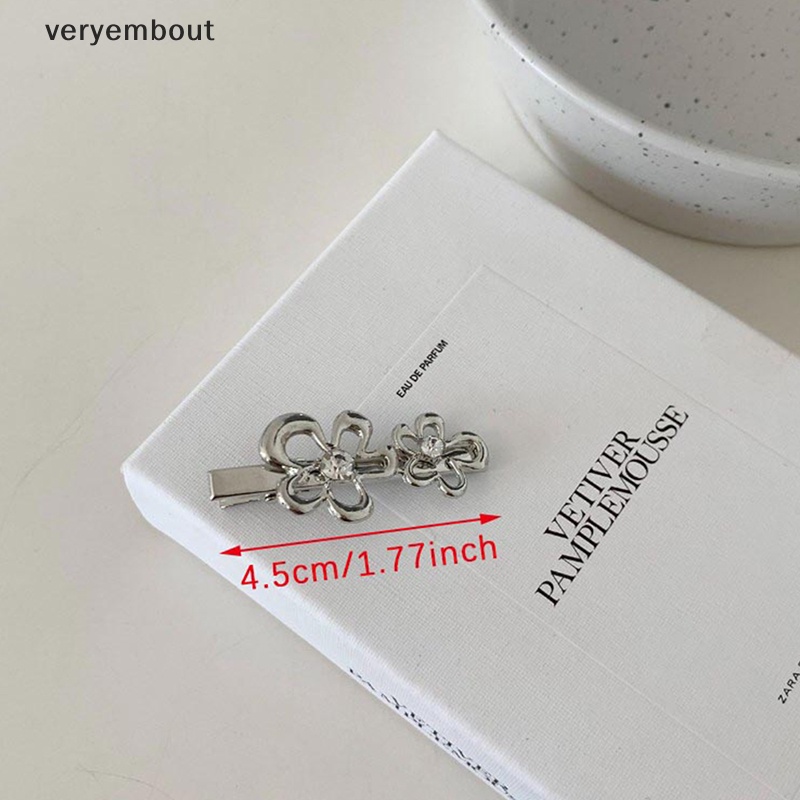 Kẹp Tóc Kim Loại Hình Hoa Đính Đá Thời Trang Cho Nữ Y2K