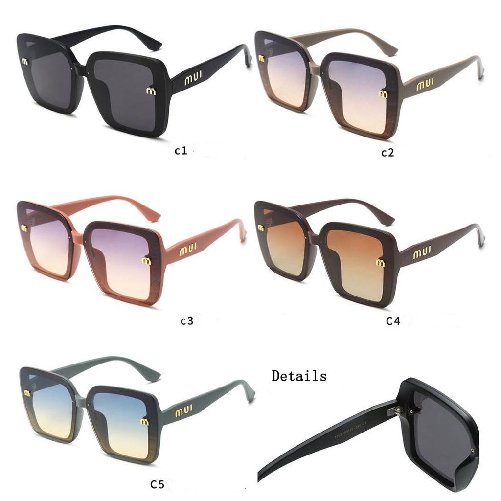 Kính Mát Gọng Vuông Lớn Chống Tia UV400 Thời Trang Cho Nữ TR90