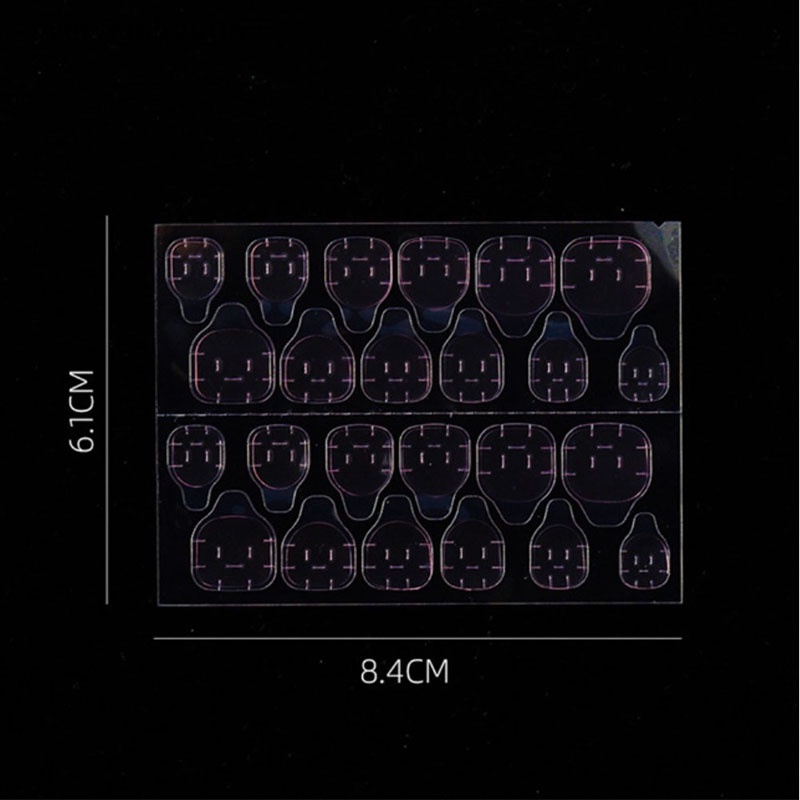 Set 240 Móng Tay Giả Trong Suốt Siêu Mỏng Tự Dính Hai Mặt Màu Hồng